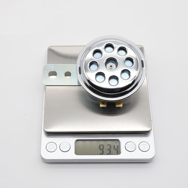 LVEE DL70 Universal Motorcycle Horn Waterproof Round Loud 12V 1.5A 105db small Electric round powersports horns for Motorcycle ATV scooter UTV dirt bike ebike (9 Holes Silvery) - Image 5